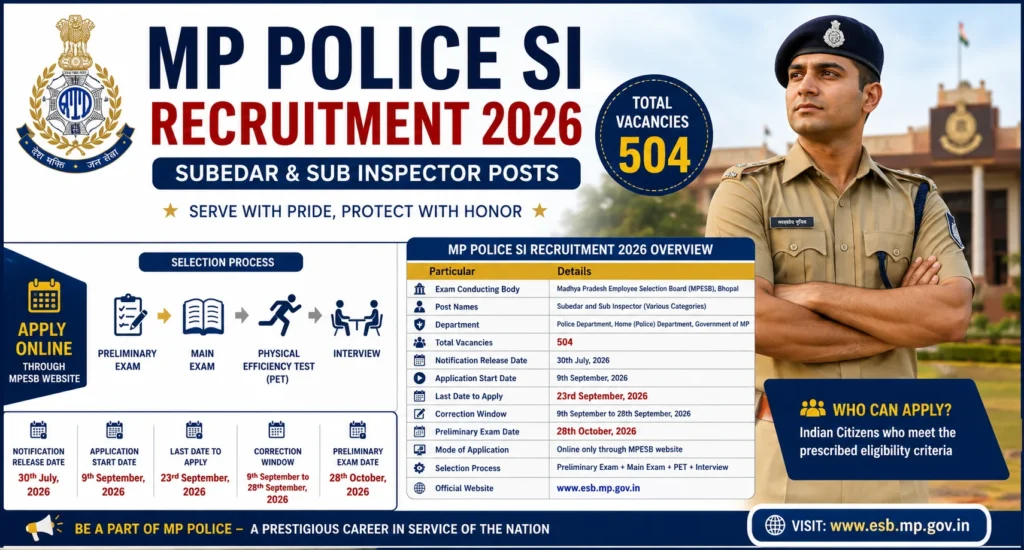 MP Police SI Recruitment 2026